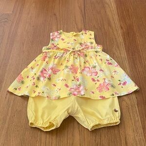 Catimini  Floral and Bees Baby Dress-Romper